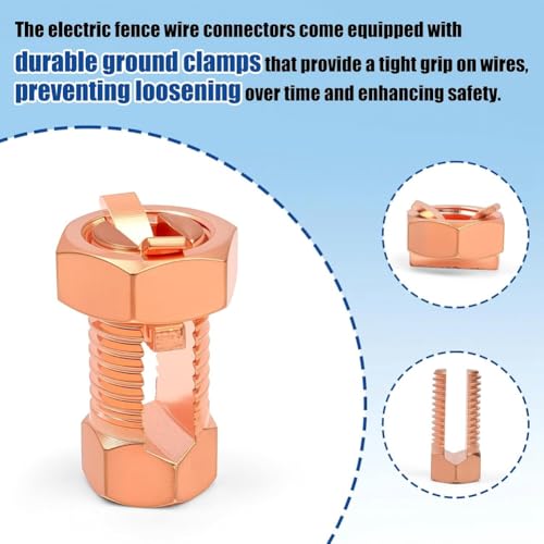Conector split bolt de latón Cpolebev de alta conductividad para cables de tierra, pack de 20 5