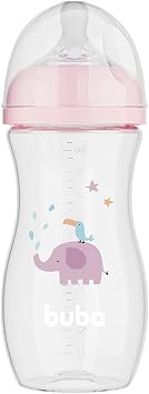 Buba, Mamadeira Easy Flow Elefante Rosa 330ml