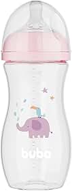 Buba, Mamadeira Easy Flow Elefante Rosa 330ml