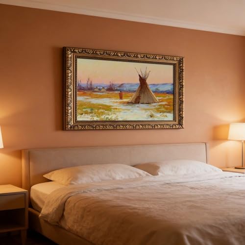 Impression sur toile Yellowstone décoration murale de style rétro avec cadre suspendu - 7
