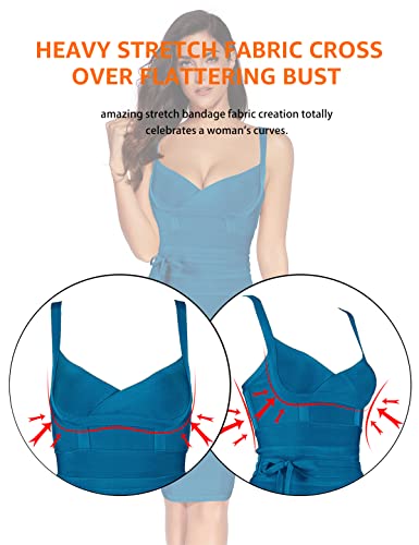 Image of meilun Womens Rayon Belt Detail Bandage Bodycon Party Dress