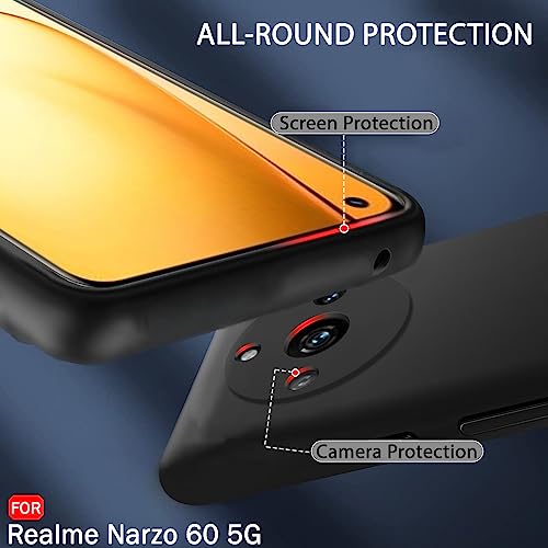 Image of TheGiftKart Sleek Back Cover Case for Realme Narzo 60 5G | Slim Fit Protective Design | Ultra Matte Finish | Camera Protection Bump | Soft Silicon Back Cover Case for Realme Narzo 60 5G (Black)