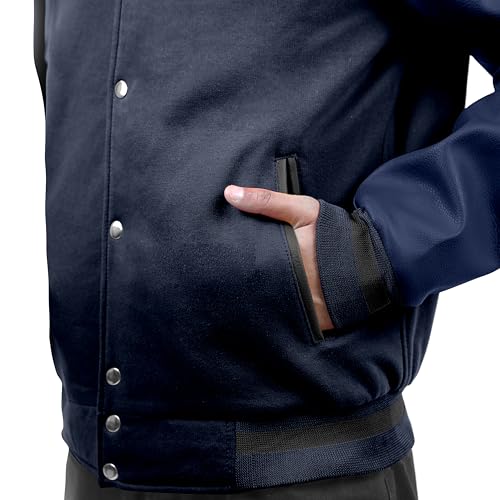 Image of Baseball Wool Letterman Varsity Faux Leather Sleeve For Men | Wool Varsity Bomber Jacket