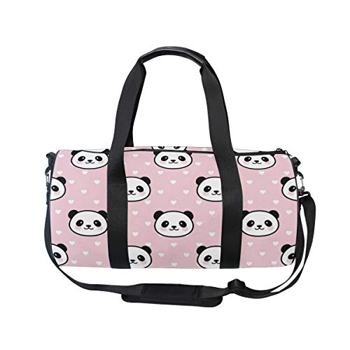 Cute Panda Duffel Bag,Canvas Travel Bag for Gym Sports and Overnight