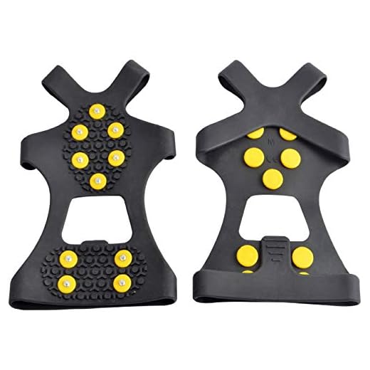 WAYPORTM Ice Grips, Traction Cleats, Ice Cleat, Easy Slip On, Outdoor Durable, 10 Steel Studs, Stretchable, Prevent Slipping from Ice/Snow (X-Large)