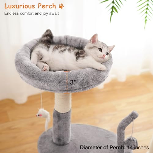 Torre grande para gatos Goozii con poste rascador y cama miniatura 4