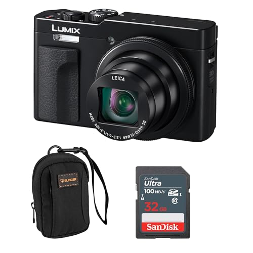 Panasonic LUMIX ZS99 Point and Shoot Camera, Compact Camera for Travel with 30x Zoom with 24-720mm Zoom Lens, and 4K Video/Photo, Great for Travel and Concerts, DC-ZS99 + Bag+ 32GB SD Card (Black)