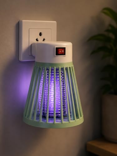Image of Gaani Lifestyle Electric Mosquito Killer Lamp, White, ABS Plastic, UV Light with High Voltage Grid, Silent Operation, Modern Cylindrical Style