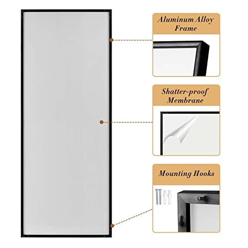 Image of NeuType 71 inchx28 inch Large Mirror Full Length Mirror Aluminum Alloy Frame Floor Mirror Wall-Mounted Mirror for Living Room, Bedroom, Hanging or Leaning Against Wall, Black (No Stand)