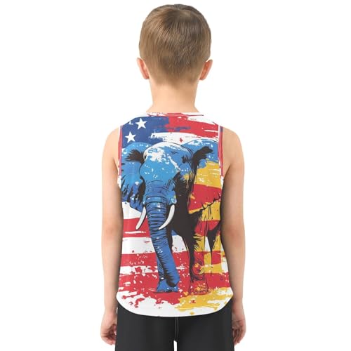Boys Tank Top Shirts American Style Sleeveless T-Shirts Crew Neck for Kids Clothing Children3