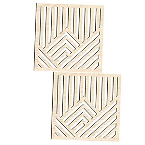 BIUDECO 2Pcs Wooden Wall Panels Abstract Hollowed Wall Art Decor for Home Living Room Office Decorative Stickers Rustic Style Ornament