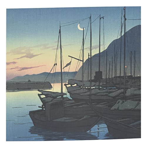Estampe japonaise peinture traditionnelle : affiche haut de gamme coucher de soleil