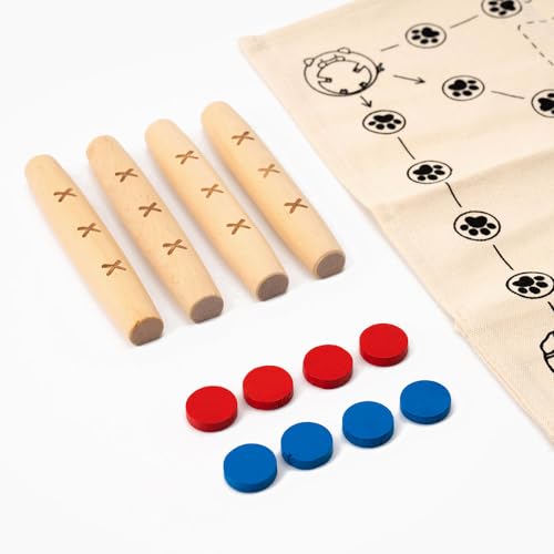 Juego de mesa Yutnori tradicional coreano de madera miniatura 5