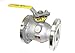 Apollo 87B-100 Series Stainless Steel Ball Valve, Unibody, Inline, Standard Port, Class 150, Lever, 3" Flanged