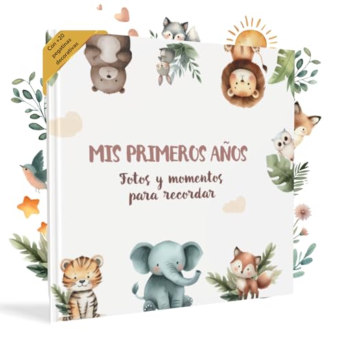 HUBORNS – Libro de nacimiento y recuerdos del bebé hasta los 5 años, álbum de fotos y diario infantil, regalo original para recién nacidos, baby shower y padres primerizos