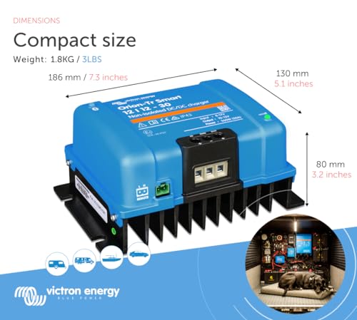 Victron Energy Orion-Tr Smart DC to DC Charger (Bluetooth) - 12/12-Volt 30 amp 360-Watt - Battery Charger for Dual Battery Systems - Non-Isolated