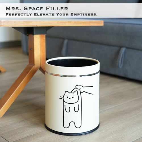 Image of Juju Cat Trash Can - Cat Decor Garbage Can - Small Waste Basket for Bedroom - Garbage Bin Trashcan - Wastebasket Dustbin Trash Cans - 3.3 Gallon / 12.5 Liter (Bye)