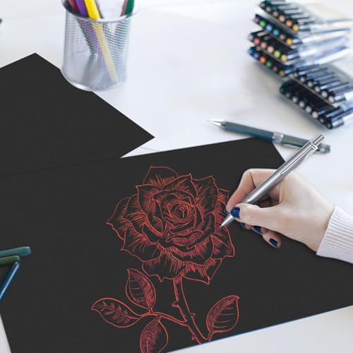 Image of Black Cardstock Bulk 100 sheets, 12 inch x 12 inch Cardstock Construction Paper,180 GSM /62lb Card Stock Printer Christmas Paper for Scrapbooking Diy Crafts Card Making