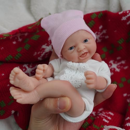 Muñeca bebé silicone mini de 7 pulgadas realista miniatura 2
