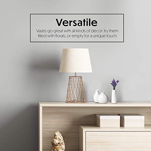 3 White Vases for Decor, Small White Vase Ceramic Vases for Home Decor - Thumbnail 6