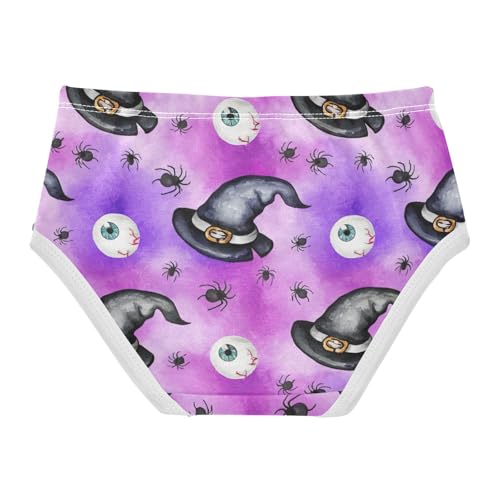 Fun Toddler Underwear Floral 2t Cotton Panties for Girl Halloween Witch Hats Purplel Briefs Girls Undies2