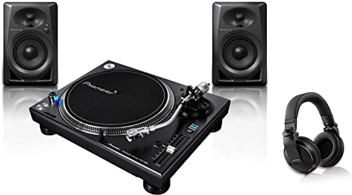 Pioneer Pro DJ Bundle with PLX-1000 + DM-40 Set + HDJ-X5 Headphones