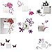 Pack 8 pcs Vinilo decorativo pegatina pared, cristal, puerta. Etc. - flores, gato y mariposas, etc. ref:pck17a