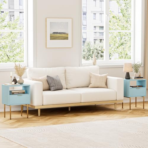 HEYZOEY Nachttisch, Nachtschrank mit 1 offenen Ablagen und 1 Schublade, Modern Nachtkästchen, Boho Nachtkommode für Schlafzimmer… – Ansicht 4