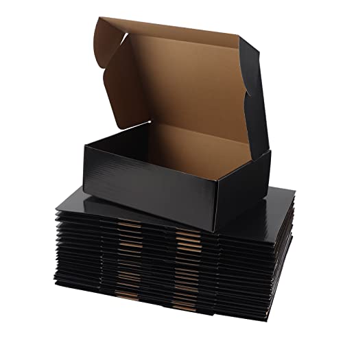 Hoikwo Medium Shipping Boxes for Mailing Shipping Packaging Corrugated Cardboard Boxes for Packaging Small Business (Black 12x9x4-20 Pack)