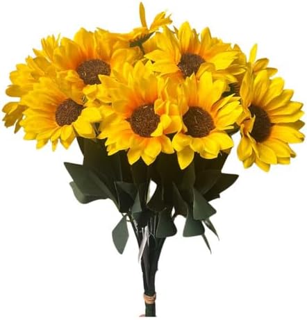 3 Buquês 21 Flores Girassol Artificial Realista Decoração