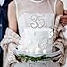 LINGPAR 35 Years Birthday Cake Topper - New Best Crystal Rhinestone 35th Wedding Anniversary Or 35 Years Old Cake Topper Party Decoration Silver