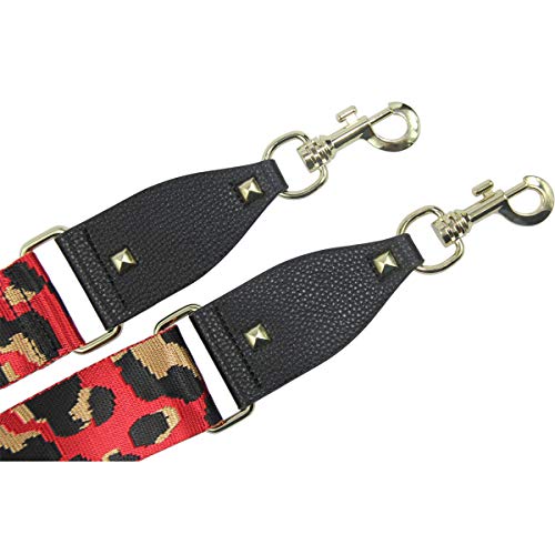 Image of Duwi Wide Purse Strap Multicolor Striped Guitar Style Strap Adjustable Canvas Crossbody Bag Strap