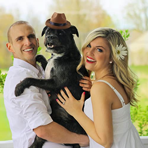 5Pieces Dog Cowboy Hat, Dog Fedora, Buffalo Plaid Dog Bandana, Red Green And White Triangle Scarf, Funny Costume Decoration For Small Medium And Large Dogs #TOP4