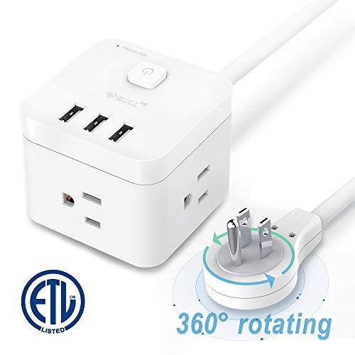 BULL Surge Protector Power Strip with USB,Desktop Power Strip with 3 AC Outlets