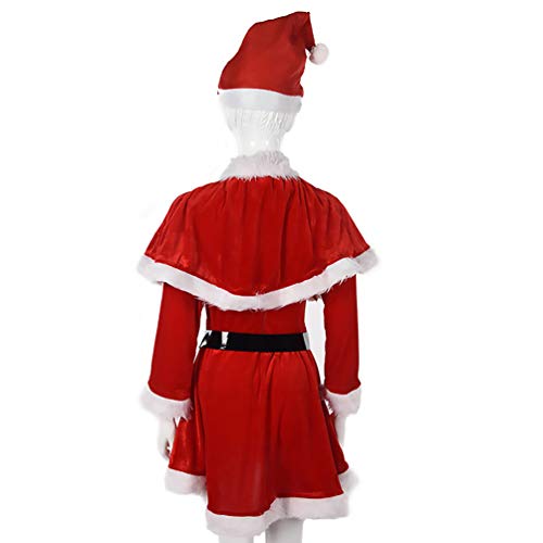 ABOOFAN Fantasia de Papai Noel Feminino Terno de Papai Noel Fantasia de Fantasia de Natal Com Cinto