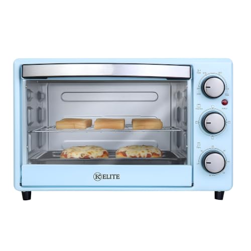 Image of Kitchen Elite Toaster Oven, Compact Countertop Cooking Appliance, Blue