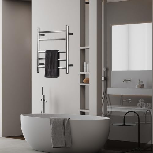 Calentador de toallas de acero inoxidable 304 pulido con diseño elegante de pared para baño 8