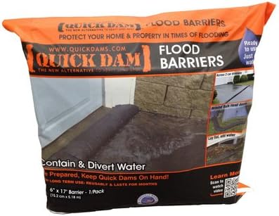 Quick Dam 3.5 in. H x 17 ft. L Flood Barrier, Black, Rubber & Plastic, QD617-8, Flood Protection, Water Containment