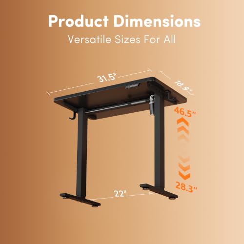 Image of FEZIBO Standing Desk 32 x 19 Inch Electric Height Adjustable, Black | Sit and Stand Up Adjustable Desk, Home Office Computer Desk with 3 Customizable Memory Presets