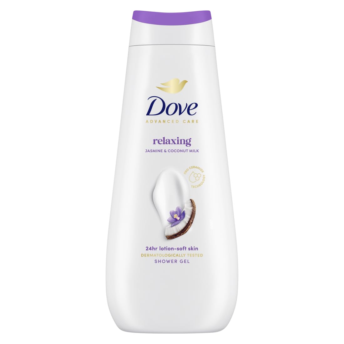 Dove Advanced Care Duschgel, beruhigend, Jasmin und Kokosmilch, 400 ml