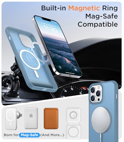 Image of Magnetic Compatible with iPhone 13 Pro Case, [Built-in Invisible Kickstand][Compatible with MagSafe] [Military Grade Shockproof] Slim Translucent Matte Phone Case for iPhone 13 Pro 6.1 inch