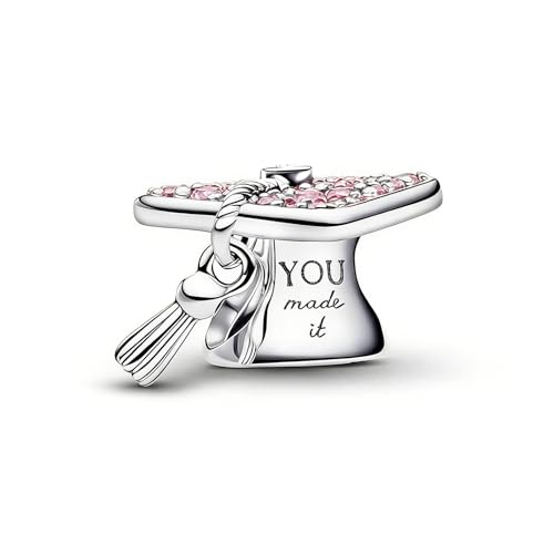 Vegaine Sparkling Pink 2026 Graduation Charms Bead Pendant for Bracelets Jewelry Present Charm for Women