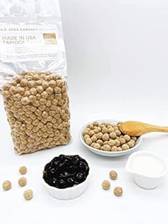 US Boba Co Unsweetened Tapioca Pearl, Easy to Cook, Tapioca Boba Balls for Tea Milk, Coffee & Dessert Topping, Fresh Made in USA, Brown Sugar Flavor, 1 Pound (Pack of 1)