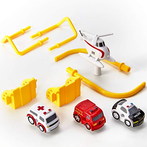 Replacement Parts for hahaland Large Size Race Tracks â€“ Cars, Helicopter, Rotary Rods, Drawbridge, and Landing Brackets, 10 Pieces
