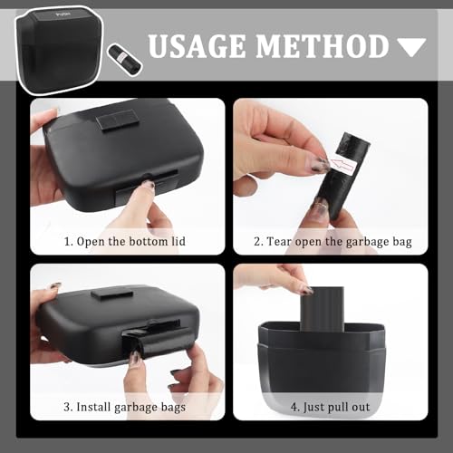 Image of Turcee Car Trash Can with Lid,Waterproof Car Trash Bin with Storage Garbage Bag,Multi-Functional Car Garbage Can with Capacity 600ml,Mini Trash Can Car Organizer Fit for Car,Home,Office