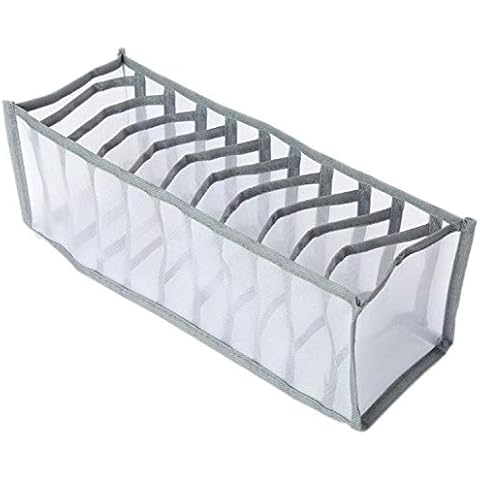 Underwear Storage Compartment Box Foldable Wardrobe Storage Organiser Drawer for Divider Foldable Lightweight Underwear Panties Socks Tie Gray 11 Cell Cover