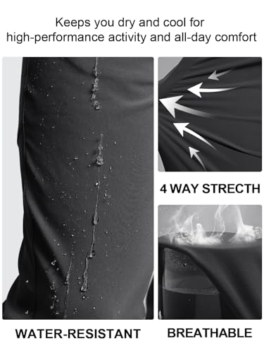 Image of Men's Lightweight Hiking Pants Elastic Waist Water Resistant Quick-Dry Sweatpants for Running Traveling Outdoor Work