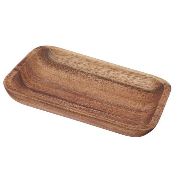 Image of Woodland Dreams Wooden Serving Platter, Sheesham Wood Rectangle Small & Cute Multipurpose Tray for Home and Kitchen Use, Nesting Tray for Breakfast, Snacks, Coffee Table, 6.5 Inch, 1 Pc,