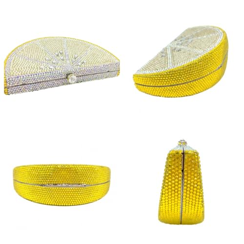 Image of Women Cute Fruit Evening Clutch Sparkling Rhinestones Purse Crystal Banquet Prom Shoulder Bag