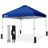 CROWN SHADES 10x10 Pop Up Canopy - Beach Tent with One Push Setup - Easy Outdoor...